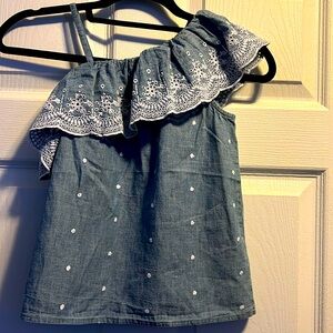 Gap. Kids Chambray Eyelet Ruffle Top